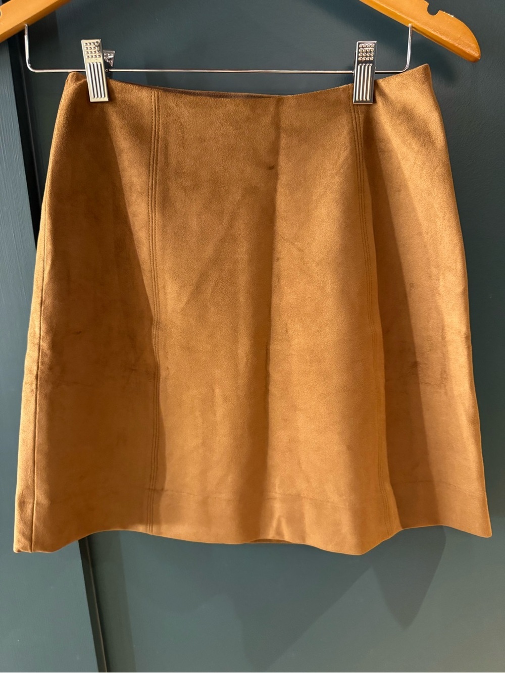 Aritzia Babaton Hopper Faux Suede Brown Mini Skirt 4 - Picture 5 of 7